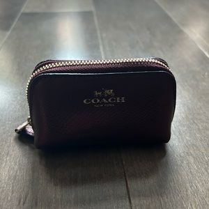 Coach Burgundy Leather Coin Purse